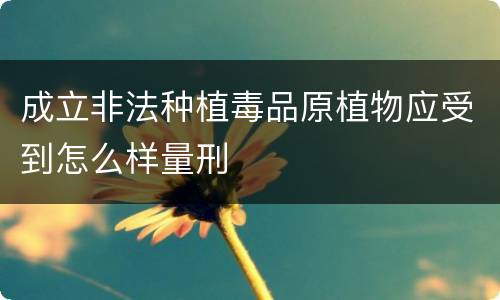 成立非法种植毒品原植物应受到怎么样量刑