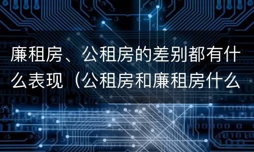 廉租房、公租房的差别都有什么表现（公租房和廉租房什么意思）