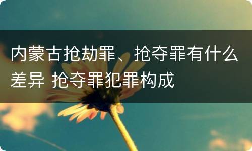 内蒙古抢劫罪、抢夺罪有什么差异 抢夺罪犯罪构成