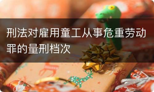 刑法对雇用童工从事危重劳动罪的量刑档次