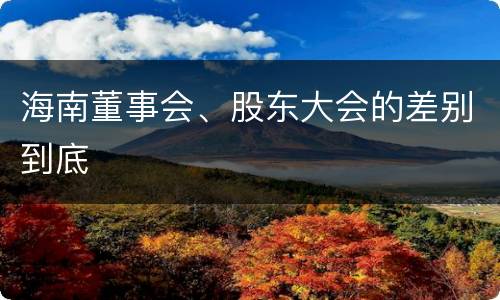 海南董事会、股东大会的差别到底