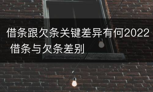 借条跟欠条关键差异有何2022 借条与欠条差别