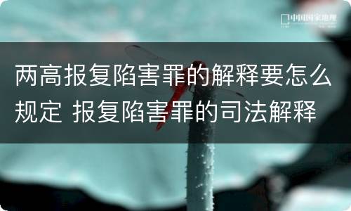 两高报复陷害罪的解释要怎么规定 报复陷害罪的司法解释