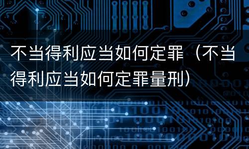 不当得利应当如何定罪（不当得利应当如何定罪量刑）