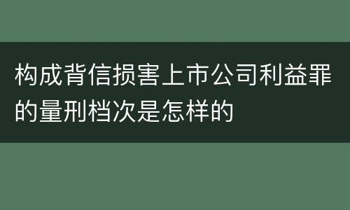 构成背信损害上市公司利益罪的量刑档次是怎样的
