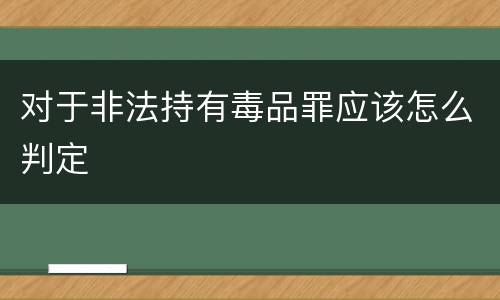 对于非法持有毒品罪应该怎么判定