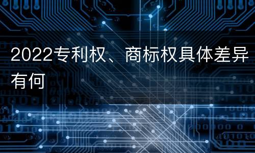 2022专利权、商标权具体差异有何