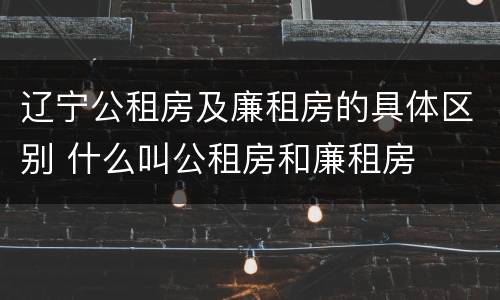 辽宁公租房及廉租房的具体区别 什么叫公租房和廉租房