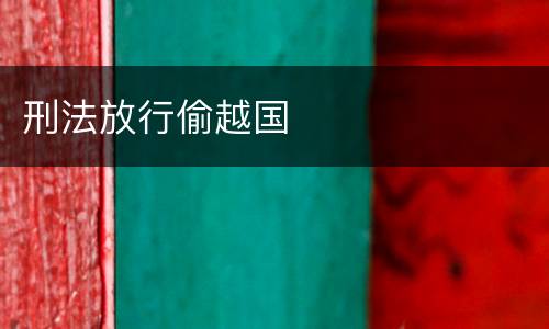 刑法放行偷越国