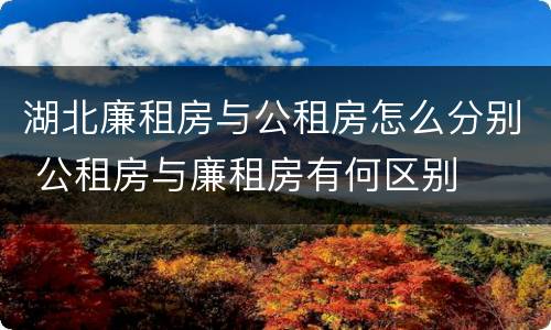 湖北廉租房与公租房怎么分别 公租房与廉租房有何区别