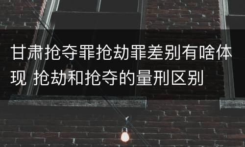 甘肃抢夺罪抢劫罪差别有啥体现 抢劫和抢夺的量刑区别