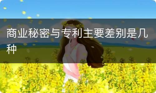 商业秘密与专利主要差别是几种