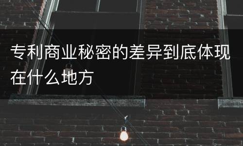 专利商业秘密的差异到底体现在什么地方