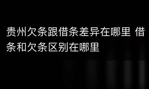 贵州欠条跟借条差异在哪里 借条和欠条区别在哪里