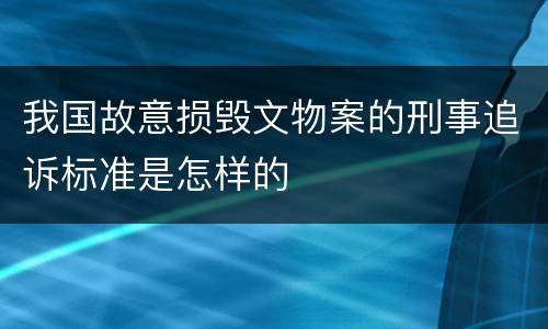 我国故意损毁文物案的刑事追诉标准是怎样的