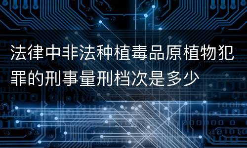 法律中非法种植毒品原植物犯罪的刑事量刑档次是多少