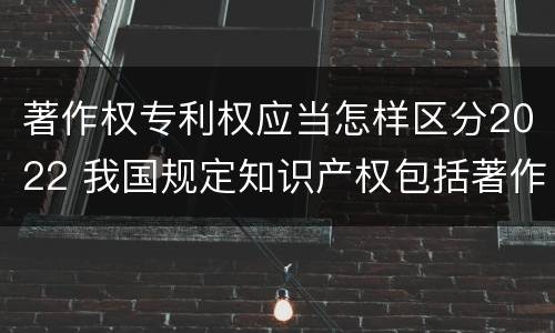 著作权专利权应当怎样区分2022 我国规定知识产权包括著作权专利权