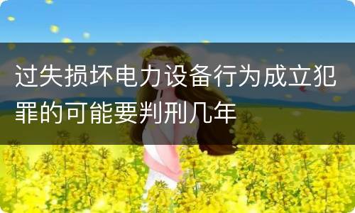 过失损坏电力设备行为成立犯罪的可能要判刑几年