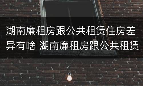 湖南廉租房跟公共租赁住房差异有啥 湖南廉租房跟公共租赁住房差异有啥影响