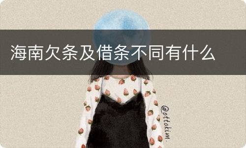 海南欠条及借条不同有什么