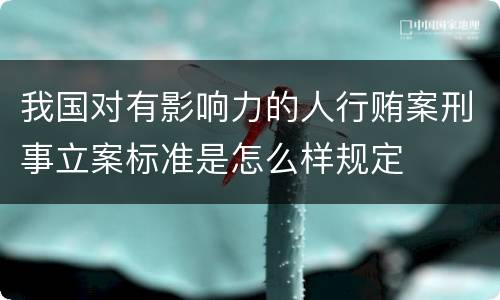 我国对有影响力的人行贿案刑事立案标准是怎么样规定