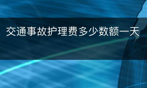 交通事故护理费多少数额一天