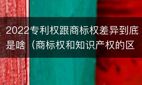 2022专利权跟商标权差异到底是啥（商标权和知识产权的区别）