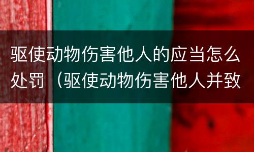 驱使动物伤害他人的应当怎么处罚（驱使动物伤害他人并致他人轻伤以上的应当追究刑事责任）