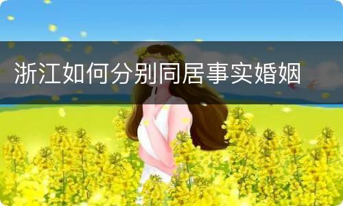 浙江如何分别同居事实婚姻
