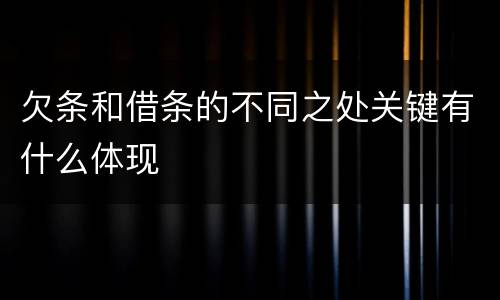 欠条和借条的不同之处关键有什么体现