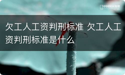 欠工人工资判刑标准 欠工人工资判刑标准是什么