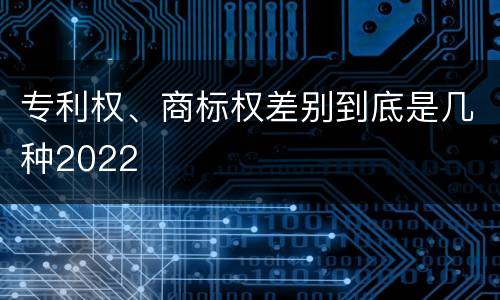 专利权、商标权差别到底是几种2022