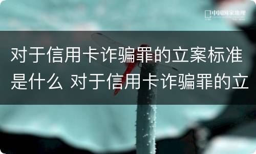 对于信用卡诈骗罪的立案标准是什么 对于信用卡诈骗罪的立案标准是什么呢