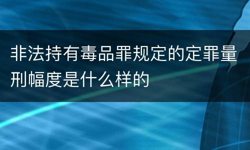 非法持有毒品罪规定的定罪量刑幅度是什么样的