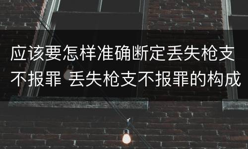 应该要怎样准确断定丢失枪支不报罪 丢失枪支不报罪的构成要件