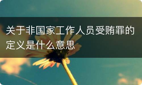 关于非国家工作人员受贿罪的定义是什么意思
