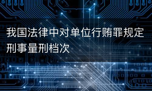 我国法律中对单位行贿罪规定刑事量刑档次