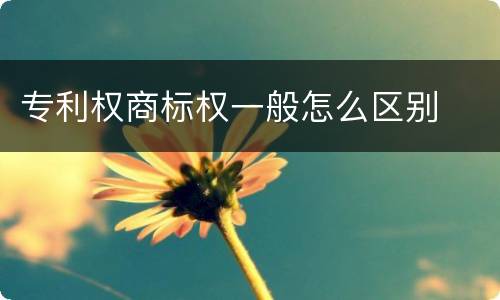专利权商标权一般怎么区别