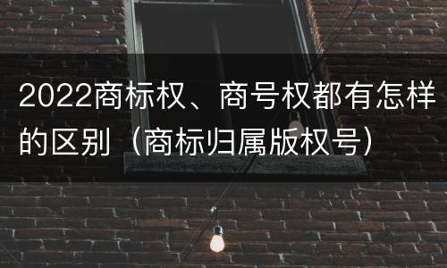 2022商标权、商号权都有怎样的区别（商标归属版权号）
