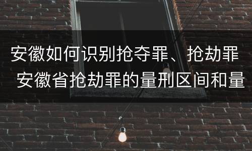 安徽如何识别抢夺罪、抢劫罪 安徽省抢劫罪的量刑区间和量刑情节