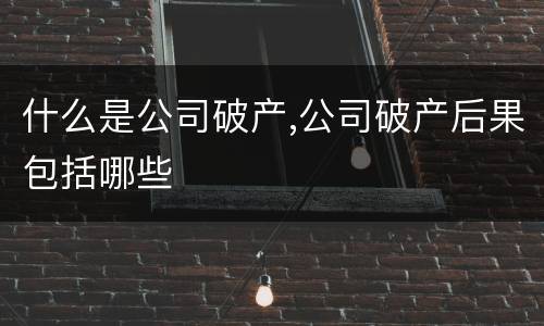 什么是公司破产,公司破产后果包括哪些