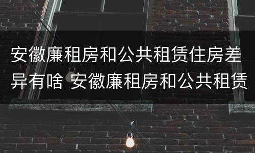 安徽廉租房和公共租赁住房差异有啥 安徽廉租房和公共租赁住房差异有啥影响