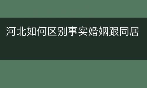河北如何区别事实婚姻跟同居