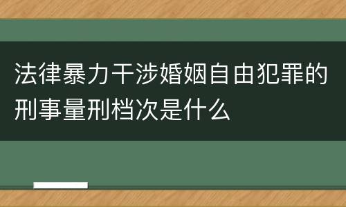 法律暴力干涉婚姻自由犯罪的刑事量刑档次是什么