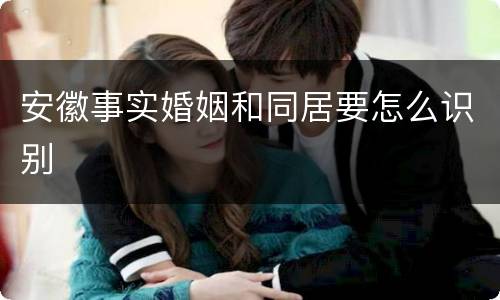 安徽事实婚姻和同居要怎么识别