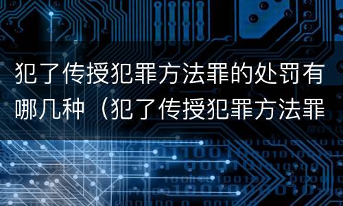 犯了传授犯罪方法罪的处罚有哪几种（犯了传授犯罪方法罪的处罚有哪几种方式）