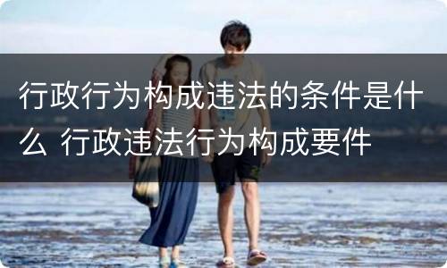 行政行为构成违法的条件是什么 行政违法行为构成要件
