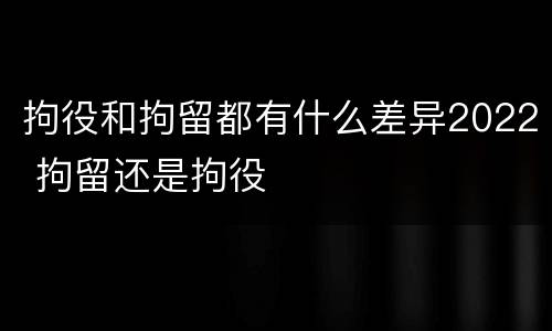 拘役和拘留都有什么差异2022 拘留还是拘役