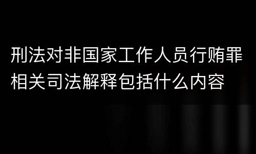刑法对非国家工作人员行贿罪相关司法解释包括什么内容