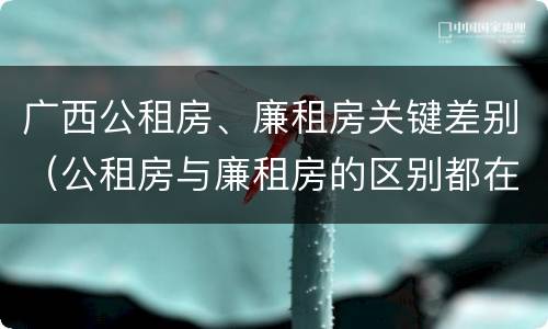 广西公租房、廉租房关键差别（公租房与廉租房的区别都在此,别再搞错了!）